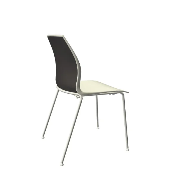 Chaise-design-Kalea-Bicolore-Creme-Noir