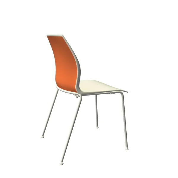 Chaise-design-Kalea-Bicolore-Creme-Orange