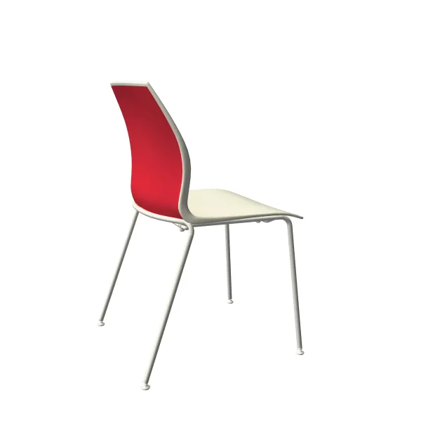 Chaise-design-Kalea-Bicolore-Creme-Rouge