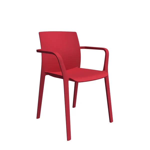 Chaise-design-Klia-avec-accoudoirs-Rouge