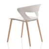Chaise design Kicca blanc 4 pieds bois